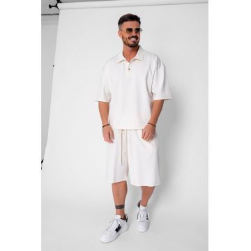 Set camasa si pantalon scurt Cream 21424 - Crem