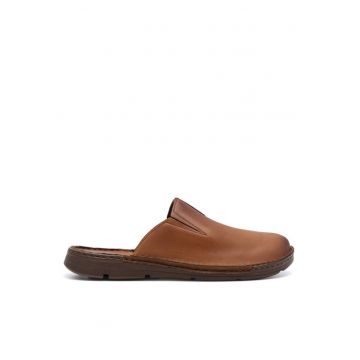 Slapi barbati - 70448 -  Piele naturala - Maro
