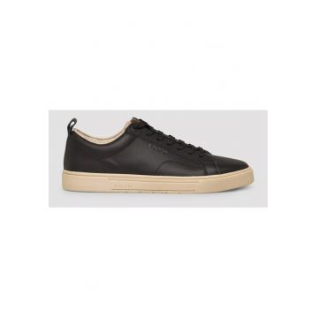 Sneakers barbati - casual din piele naturala - Negru -