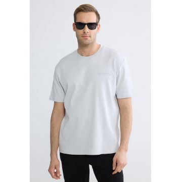 Tricou cu decolteu la baza gatului - Gri deschis