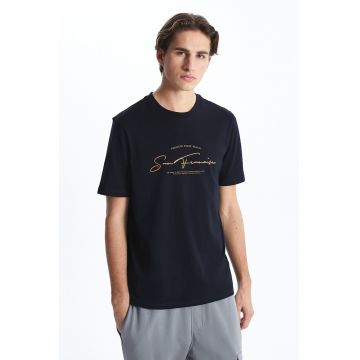 Tricou din bumbac cu imprimeu - Albastru ultramarin