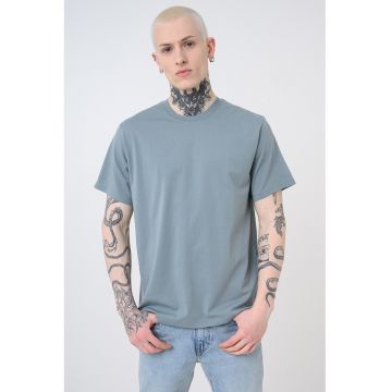 Tricou din bumbac Essential - Albastru prafuit