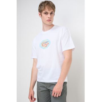 Tricou din bumbac organic Cassis - Albastru pastel/Alb optic