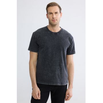 Tricou lejer de bumbac - Negru stins