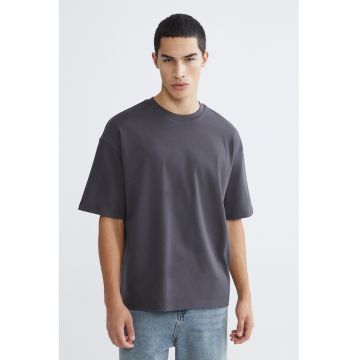 Tricou lejer din bumbac - Gri inchis