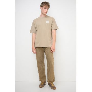 Tricou lejer din bumbac Milo - Kaki/Alb optic