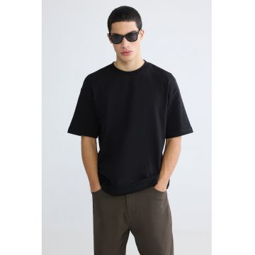Tricou lejer din bumbac - Negru