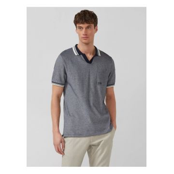 Tricou polo barbati cu anchior din bumbac piqué - Regular fit - Bleumarin inchis