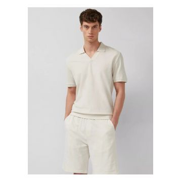 Tricou polo barbati cu anchior din jerseu de bumbac - Regular fit - Crem -