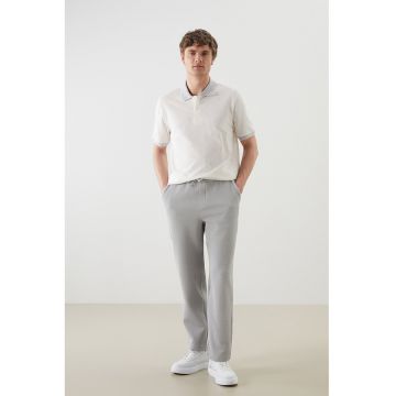Tricou polo cu model - Alb