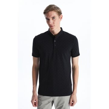 Tricou polo cu model uni - Negru stins