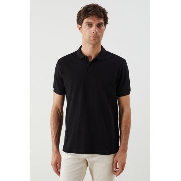 Tricou polo cu model uni - Negru