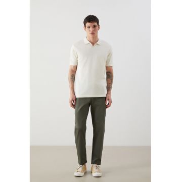 Tricou polo din amestec de bumbac - Bej deschis
