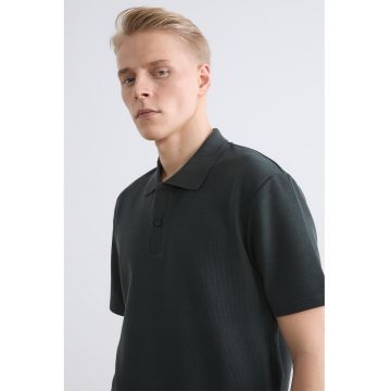Tricou polo din amestec de bumbac - Gri antracit