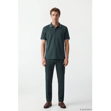 Tricou polo din bumbac - Verde feriga