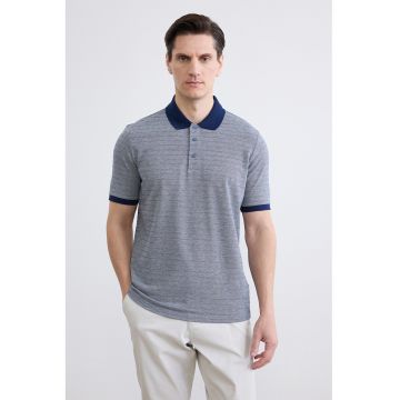 Tricou polo din material pique - Albastru inchis