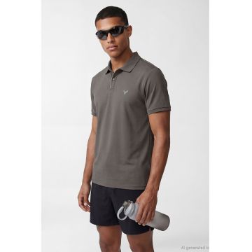 Tricou polo slim fit - Grej