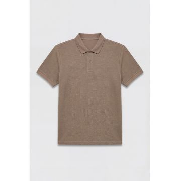 Tricou polo uni - Maro taupe