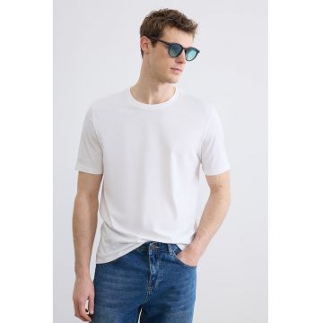 Tricou regular fit cu imprimeu - Coral/Alb optic