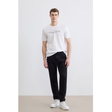 Tricou regular fit cu imprimeu - Negru/Alb optic