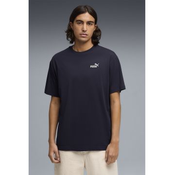 Tricou relaxed fit de bumbac Essential - Albastru ultramarin/Alb optic