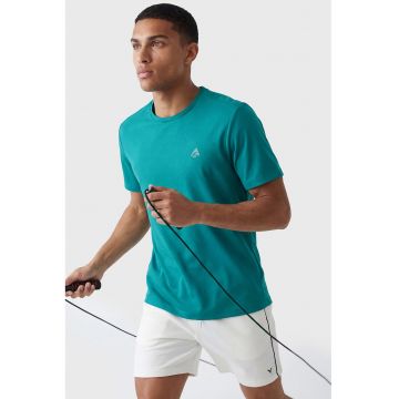 Tricou uni cu decolteu la baza gatului - Albastru marin