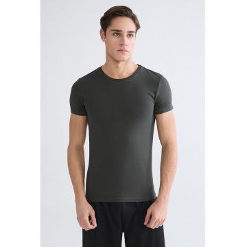 Tricou uni slim fit - Gri inchis