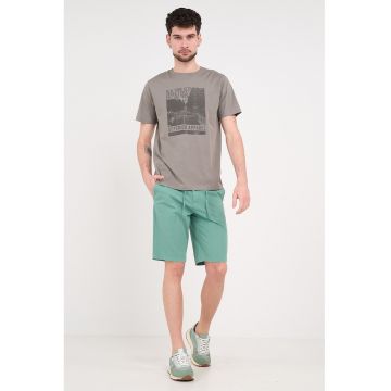 Pantaloni chino scurti cu snur - Verde turcoaz