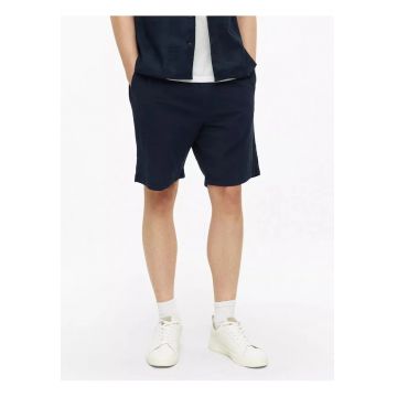 Pantaloni scurti barbati - din bumbac - Relaxed fit - Straight leg - Detroit - Bleumarin inchis -