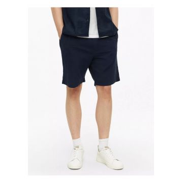 Pantaloni scurti barbati - din bumbac - Relaxed fit - Straight leg - Detroit - Bleumarin inchis -