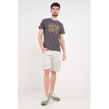 Pantaloni scurti cargo - Alb murdar