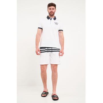 Pantaloni scurti cu dungi - Alb/Albastru ultramarin