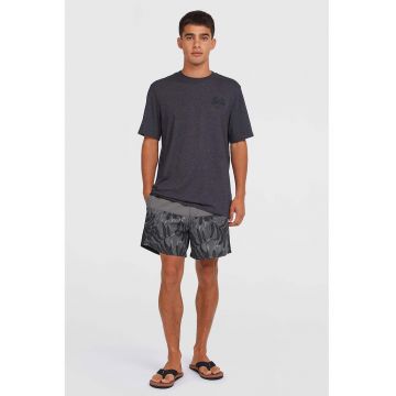 Pantaloni scurti de baie cu imprimeu floral frontal - Negru/Gri inchis