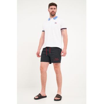 Pantaloni scurti de baie cu logo - Rosu/Negru