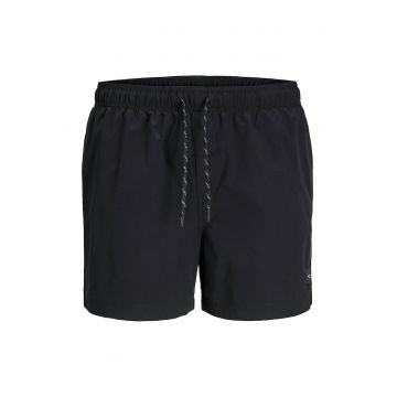 Pantaloni scurti de baie cu snur de ajustare - Negru