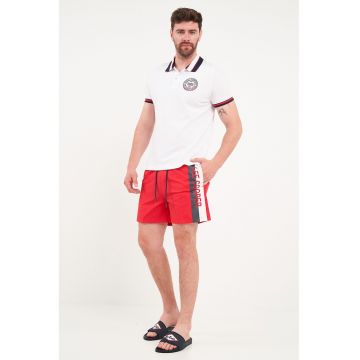 Pantaloni scurti de baie cu talie medie - Rosu
