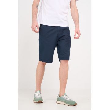 Pantaloni scurti din bumbac cu buzunare - Bleumarin