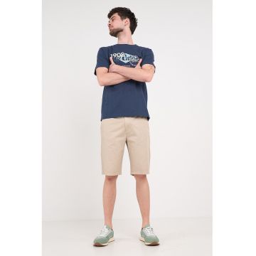 Pantaloni scurti din bumbac cu buzunare - Maro nisip