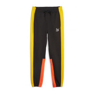 Pantaloni sport cu model colorblock Classics Block - Negru