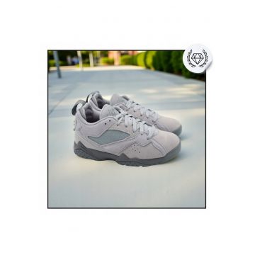 Pantofi Sport Barbati - Jordan - Mvp 92 - Piele Sintetica Si Si Plasa - Talpa Sintfwqdwqetica - Design Inspirat De Iconicul Air Jordan 7 - Silueta Joasa Cu Un Caracter Modern - Gri - Alb/Negru