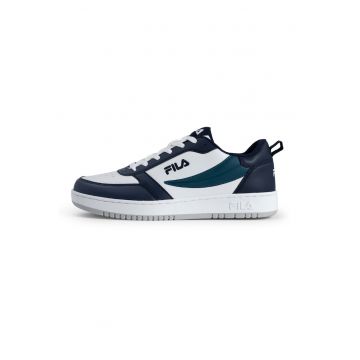 Pantofi sport de piele ecologica cu detalii perforate Rega - Alb/Verde persan/Bleumarin