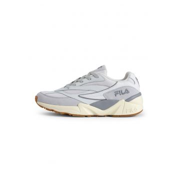 Pantofi sport de piele si piele ecologica cu garnituri de material textil V94M - Gri