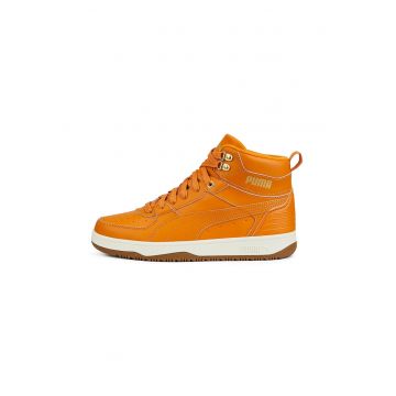 Pantofi sport mid-high de piele si piele ecologica Rebound Rugged - Portocaliu
