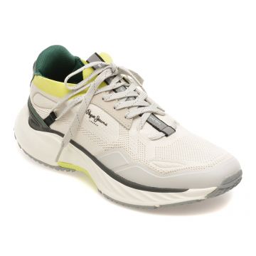 Pantofi sport PEPE JEANS albi, MS60019, din material textil