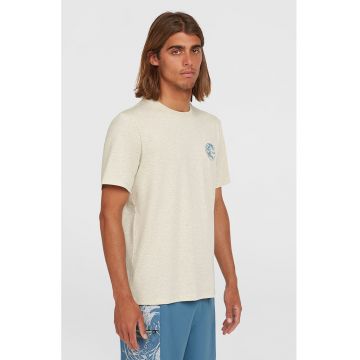 Tricou cu logo pe spate - Albastru lavanda/Crem