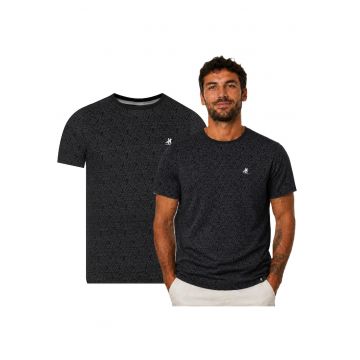 Tricou cu model logo si decolteu la baza gatului