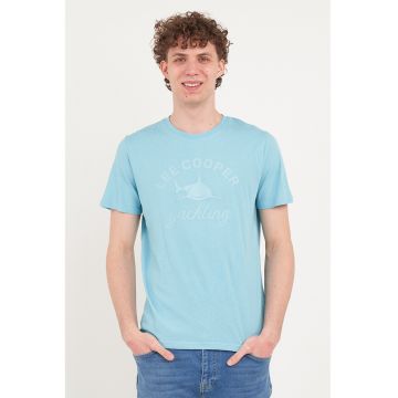 Tricou de bumbac cu imprimeu - Turcoaz