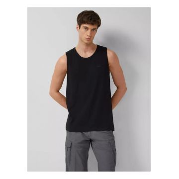 Tricou fara maneca barbati - din jerseu de bumbac - Regular fit - Negru -
