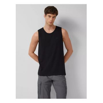Tricou fara maneca barbati - din jerseu de bumbac - Regular fit - Negru -