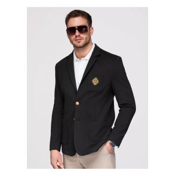Blazer slim fit cu detalii elegante si material de calitate - Negru